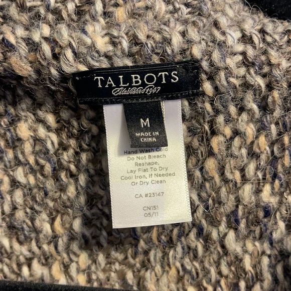 Talbots Women’s Medium Wool Alpaca Blend Open Front Waterfall Cardigan Sweater - Picture 9 of 10